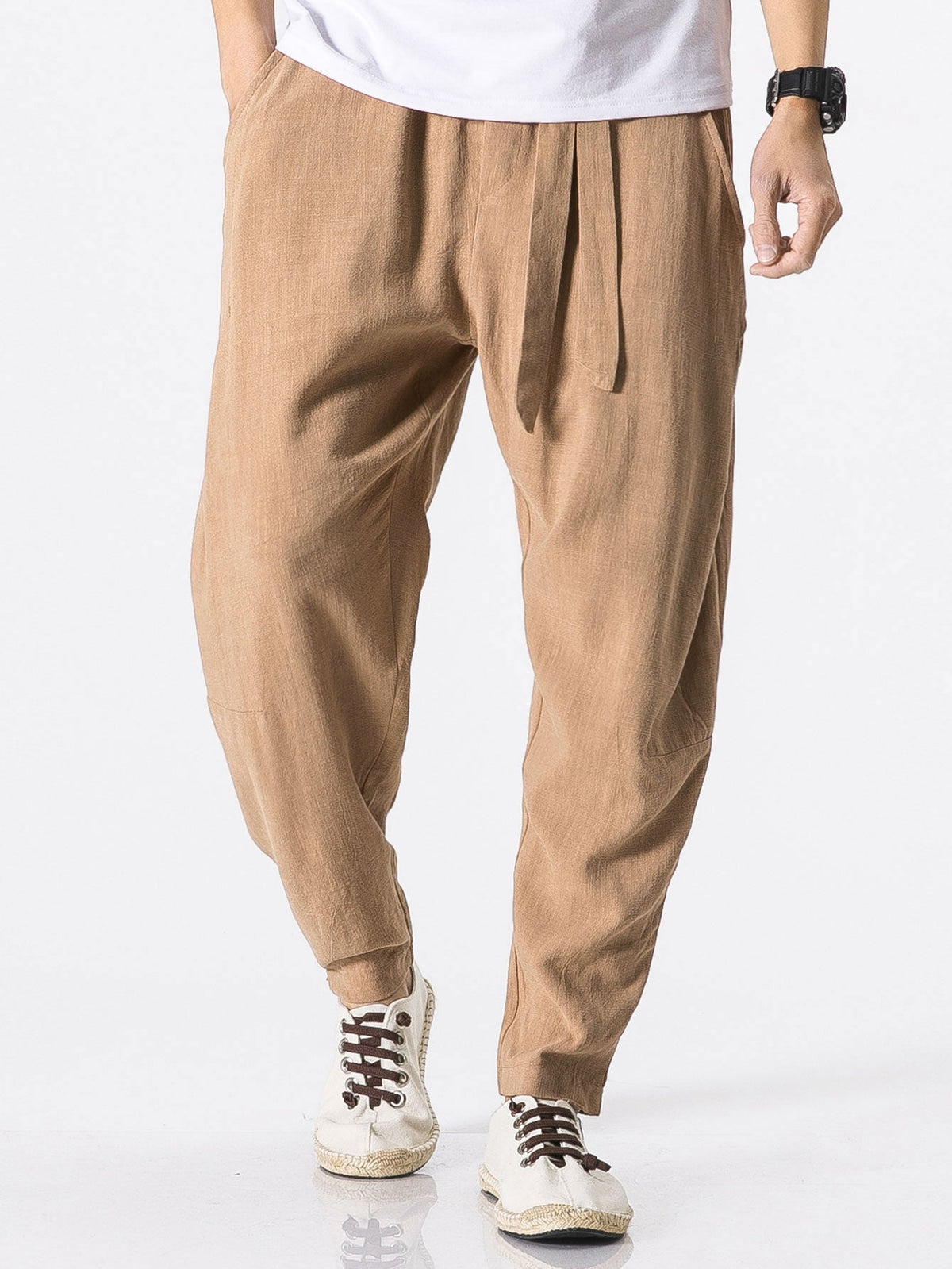 Jasper | Linnen harem broek met riem