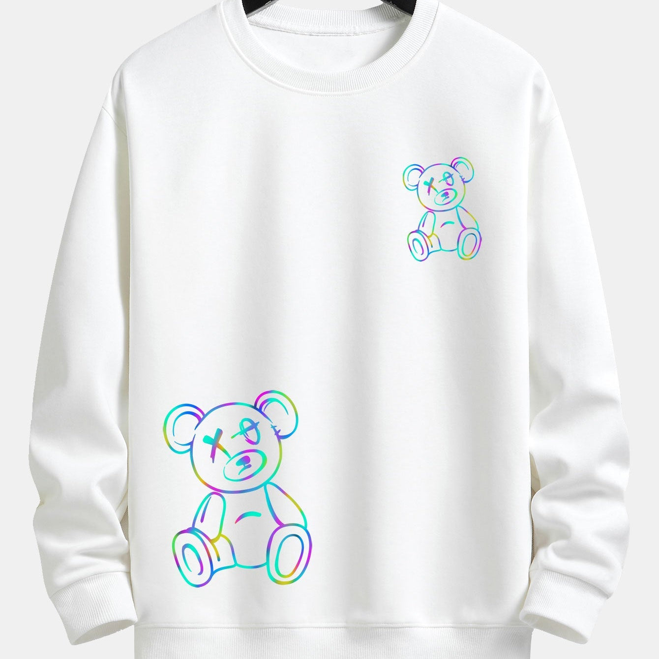 Jelle | Sweater met kleurrijke beerprint en relaxte pasvorm