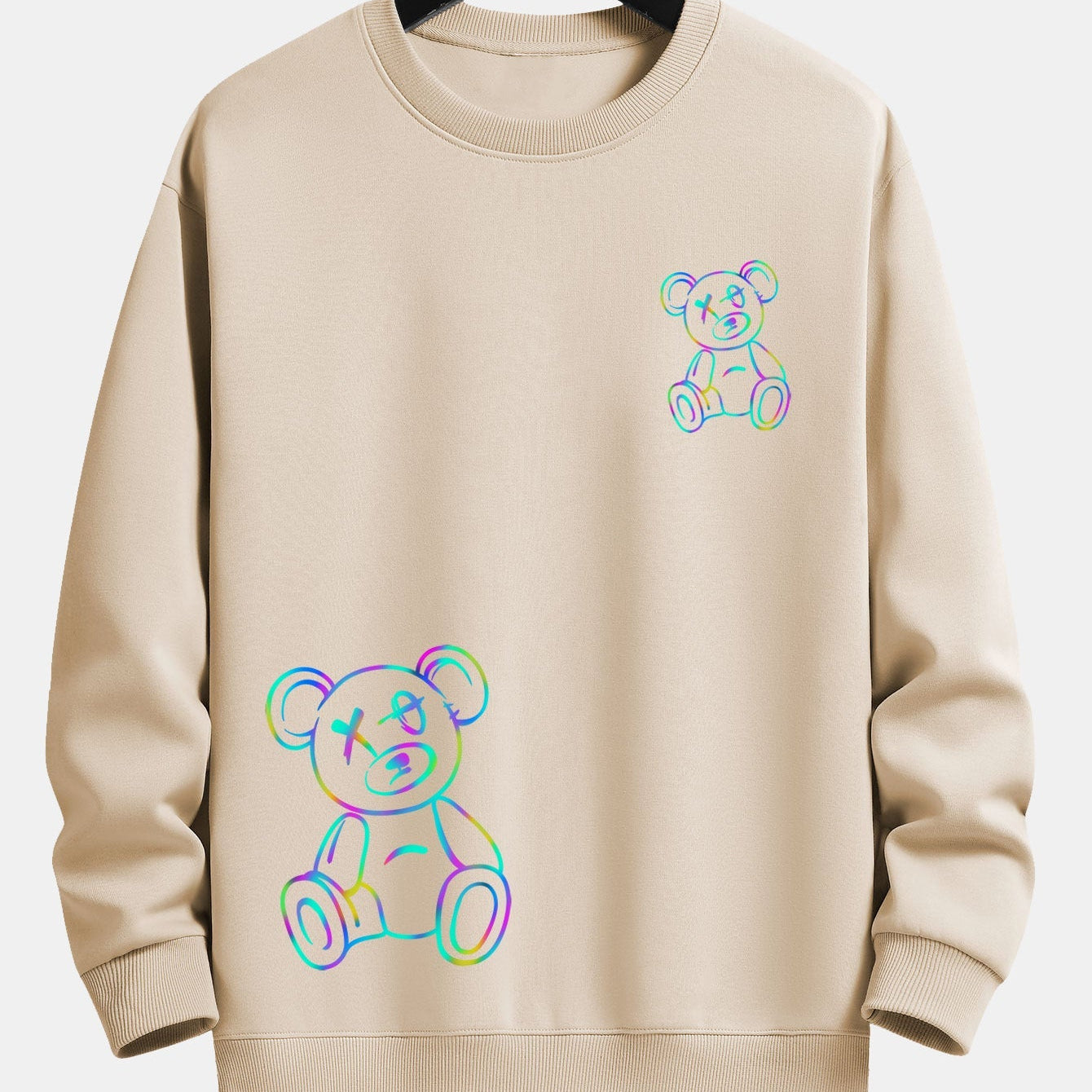 Jelle | Sweater met kleurrijke beerprint en relaxte pasvorm
