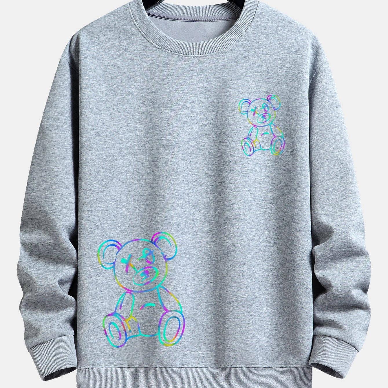 Jelle | Sweater met kleurrijke beerprint en relaxte pasvorm