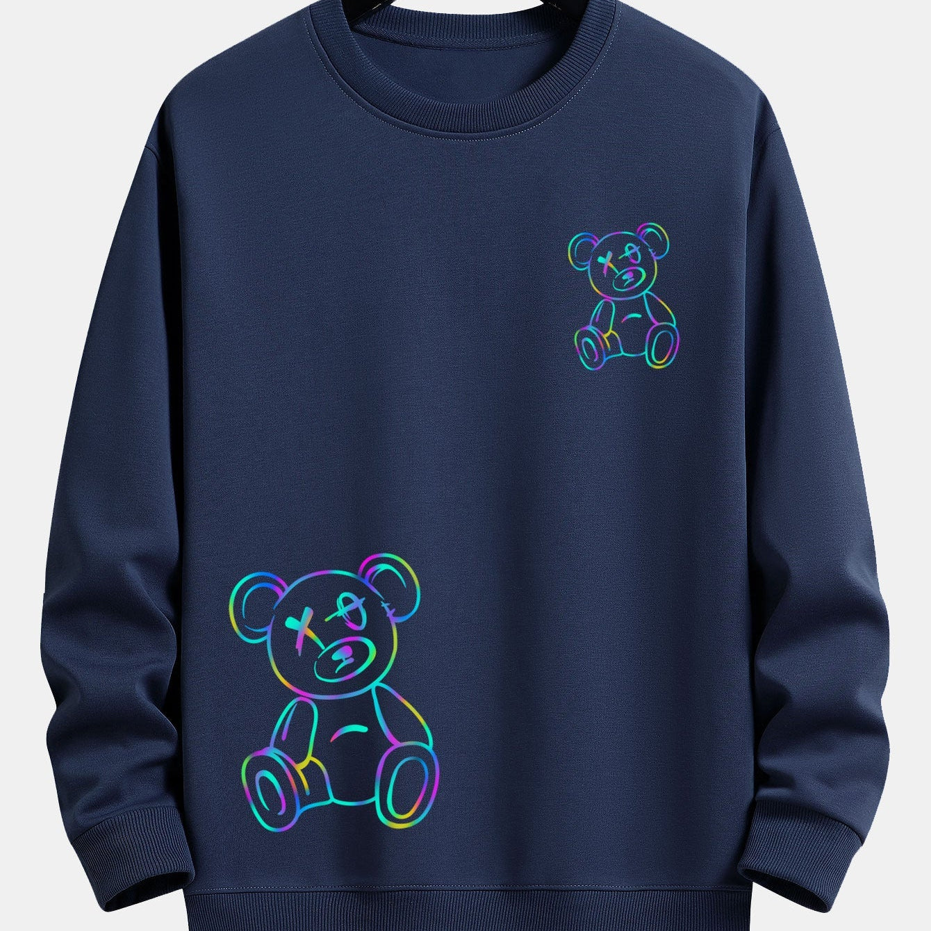 Jelle | Sweater met kleurrijke beerprint en relaxte pasvorm
