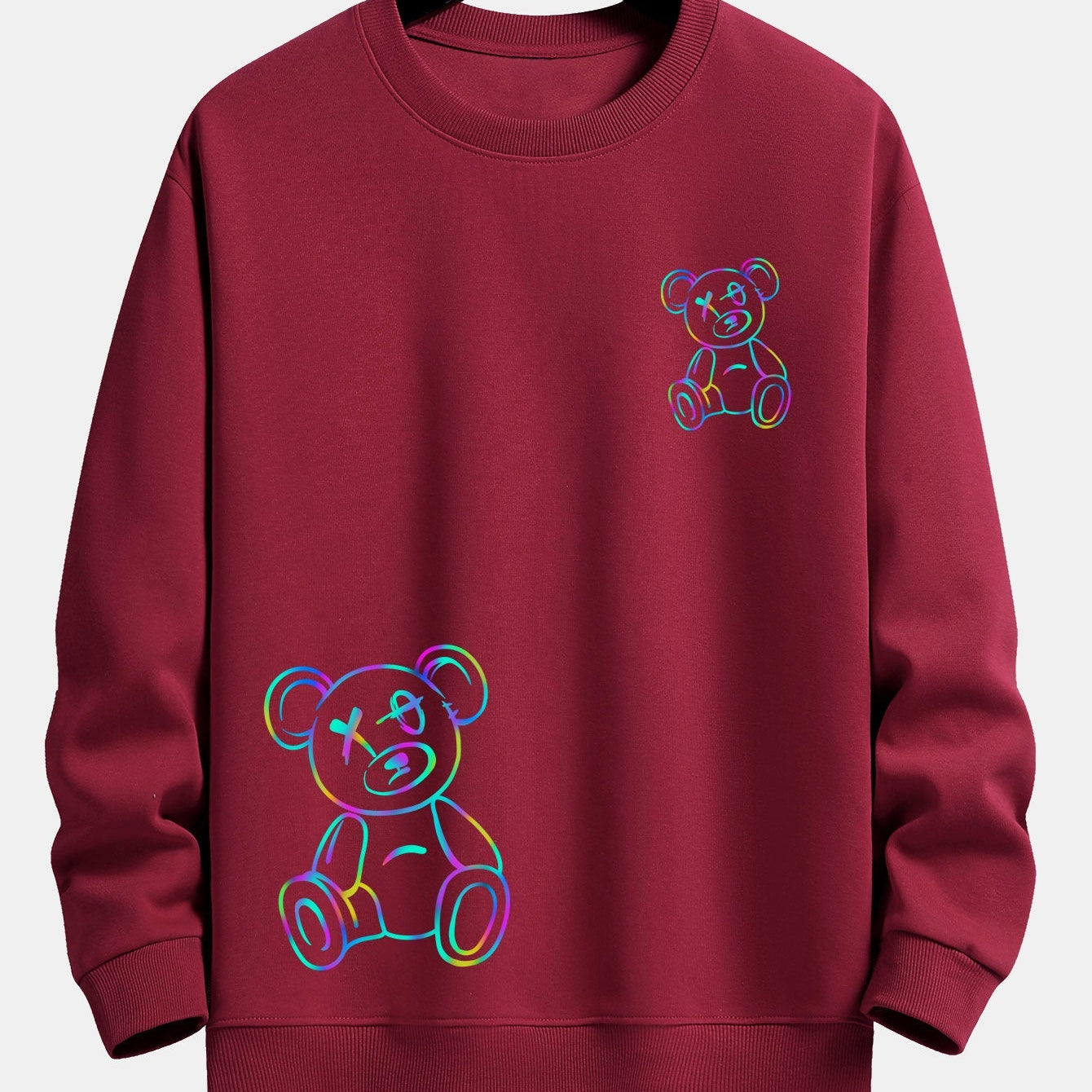 Jelle | Sweater met kleurrijke beerprint en relaxte pasvorm