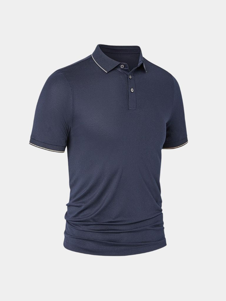 Joachim | Marineblauwe polo met klassieke kraag