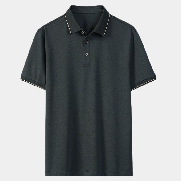 Joachim | Marineblauwe polo met klassieke kraag