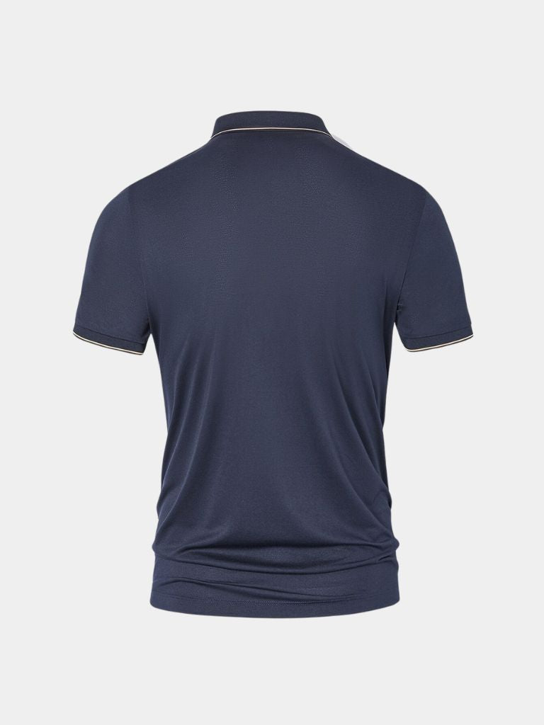 Joachim | Marineblauwe polo met klassieke kraag