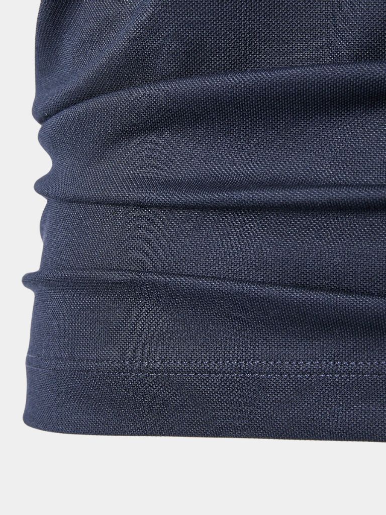 Joachim | Marineblauwe polo met klassieke kraag