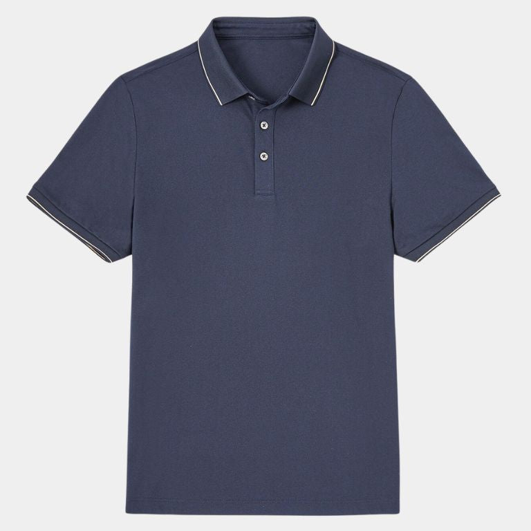 Joachim | Marineblauwe polo met klassieke kraag