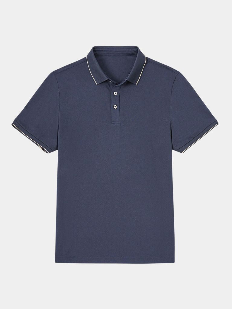 Joachim | Marineblauwe polo met klassieke kraag