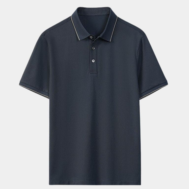 Joachim | Marineblauwe polo met klassieke kraag