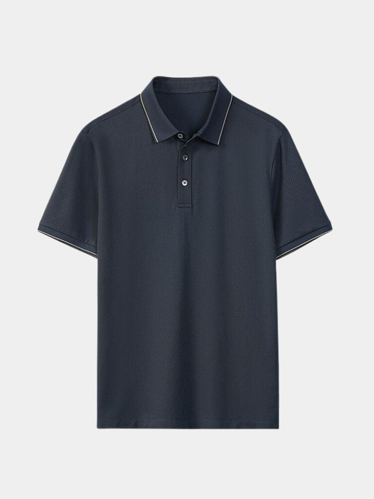 Joachim | Marineblauwe polo met klassieke kraag