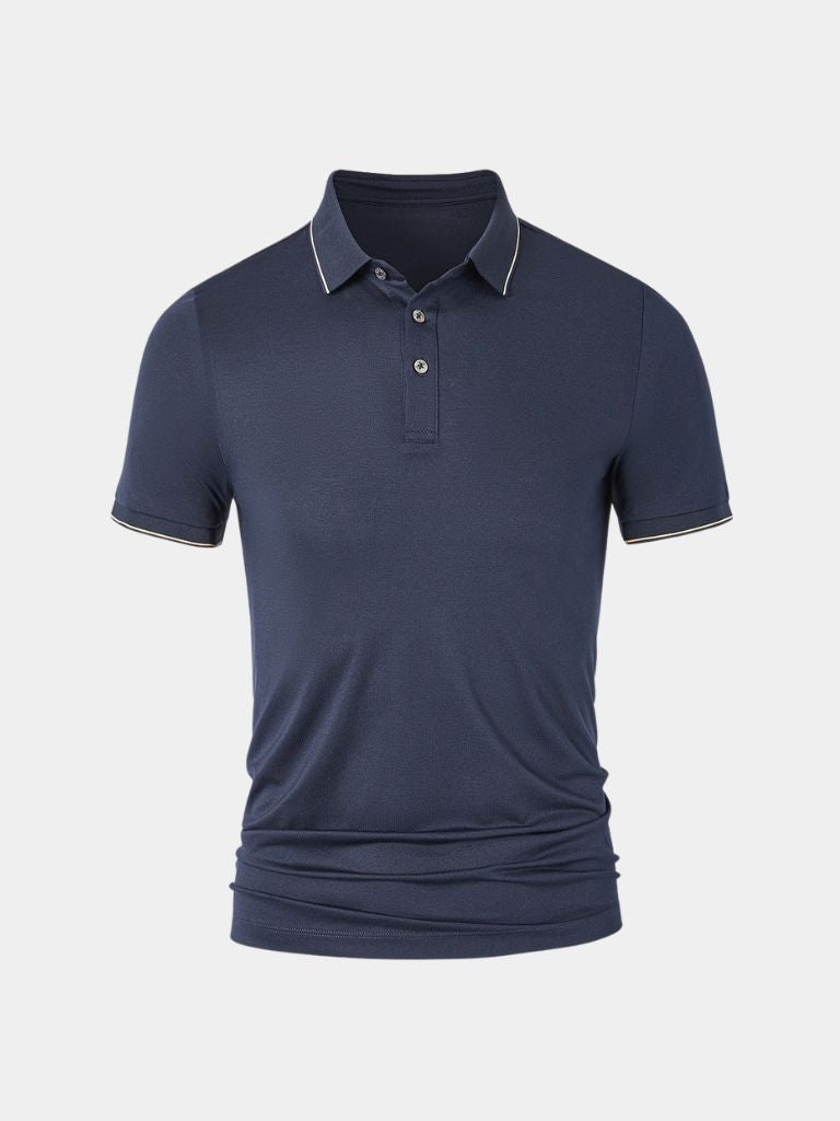Joachim | Marineblauwe polo met klassieke kraag