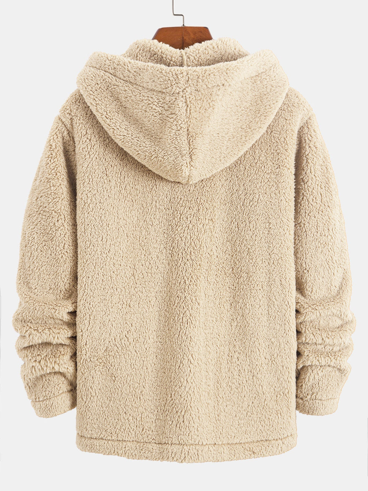 Job | Teddyfleece jas met capuchon en knopen