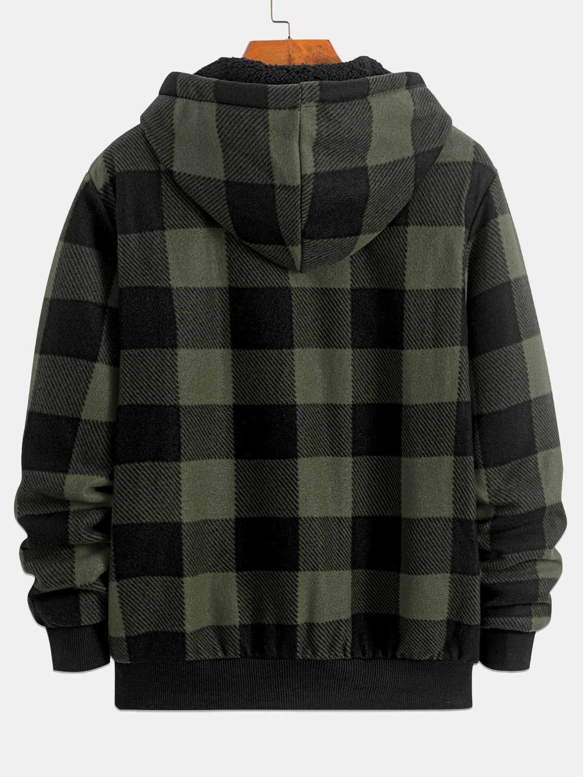 Jochem | Geruite flanellen hoodie met teddyvoering