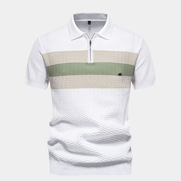 Jurriaan | Polo met kleurvlakken en rits