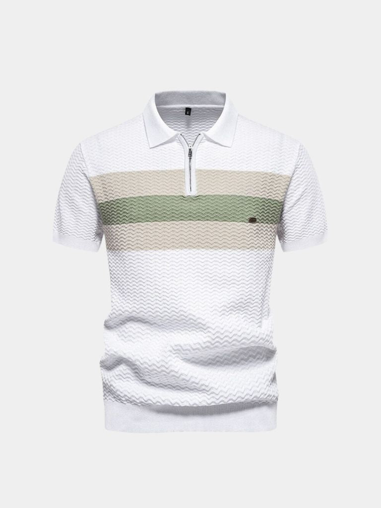 Jurriaan | Polo met kleurvlakken en rits