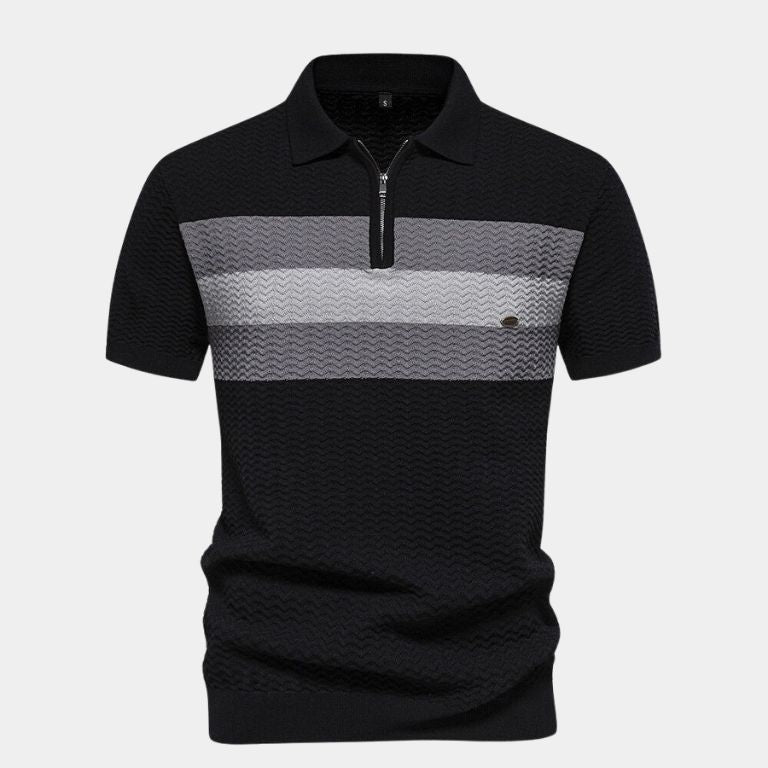Jurriaan | Polo met kleurvlakken en rits