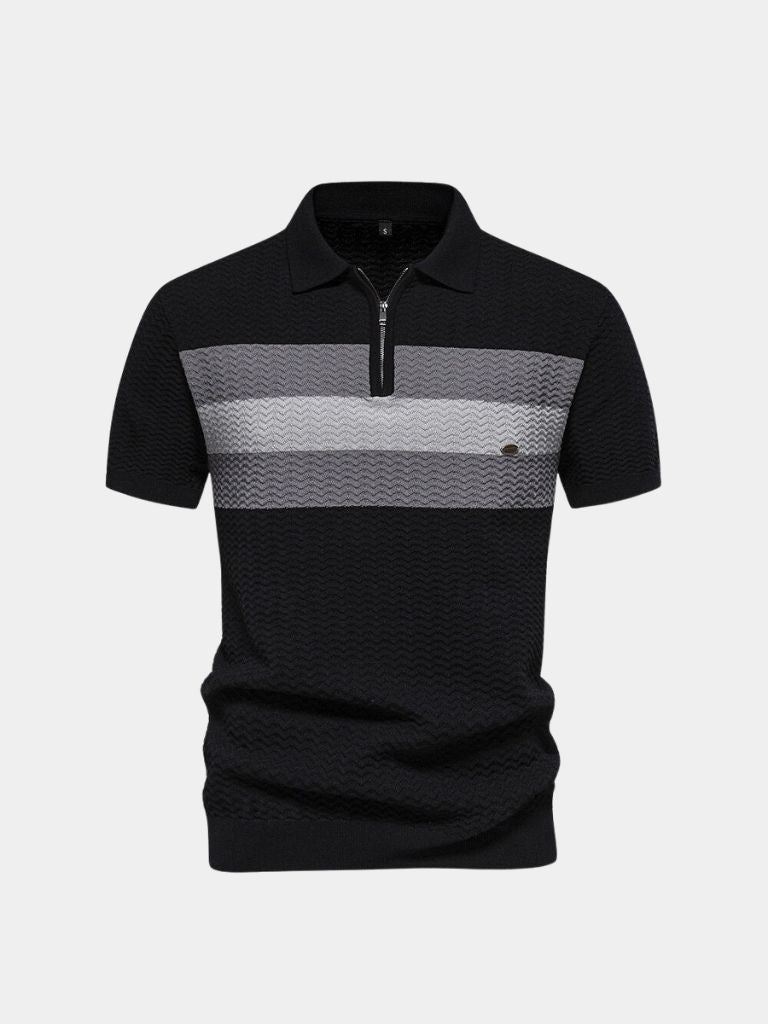 Jurriaan | Polo met kleurvlakken en rits