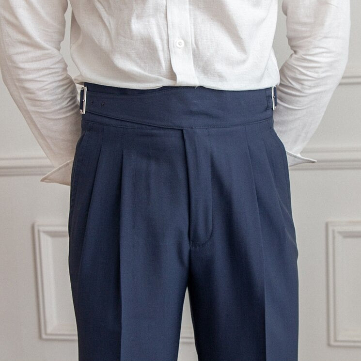 Hubert | Klassieke broek met hoge taille en gesp