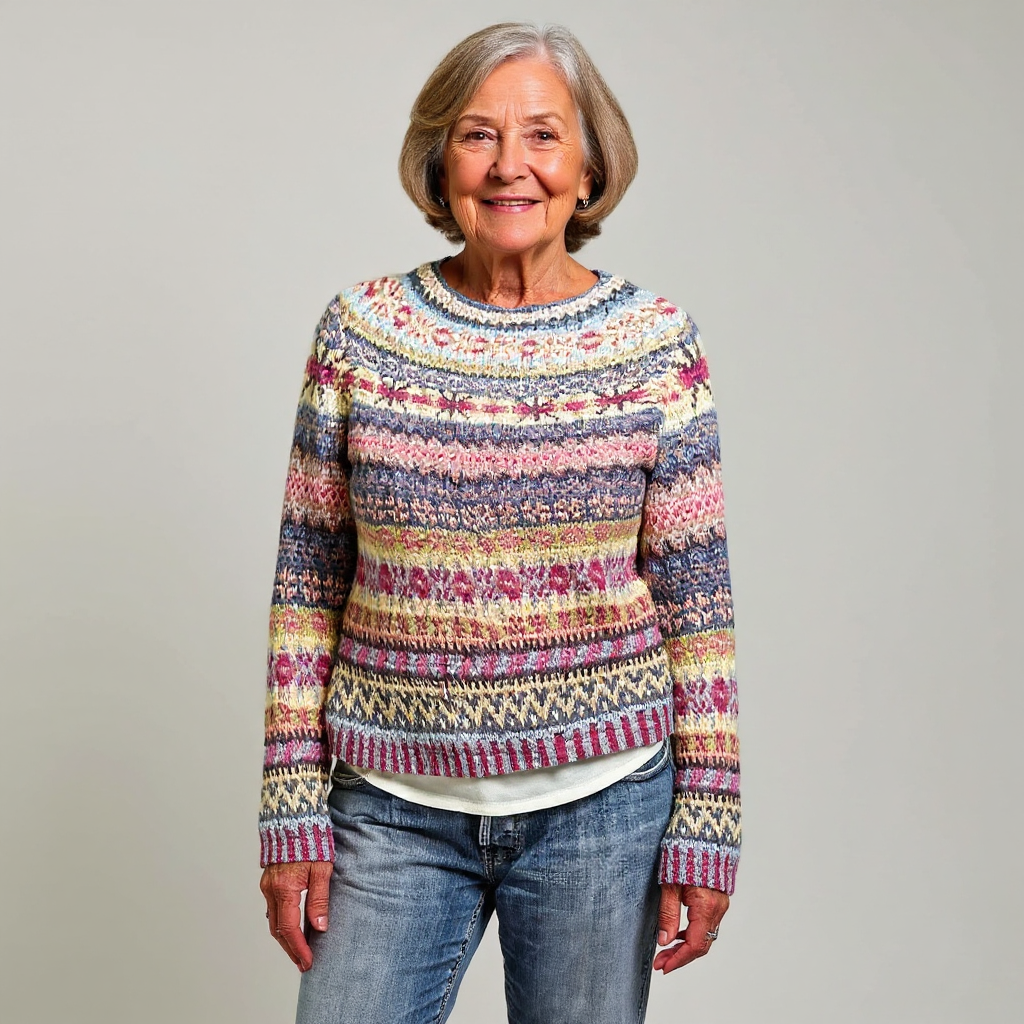 Katinka | Vintage gebreide trui in IJslandse stijl