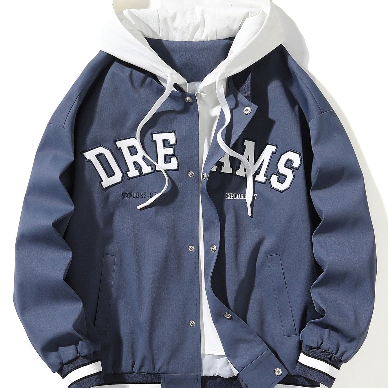 Klaas | Baseball jack met capuchon en knoopsluiting