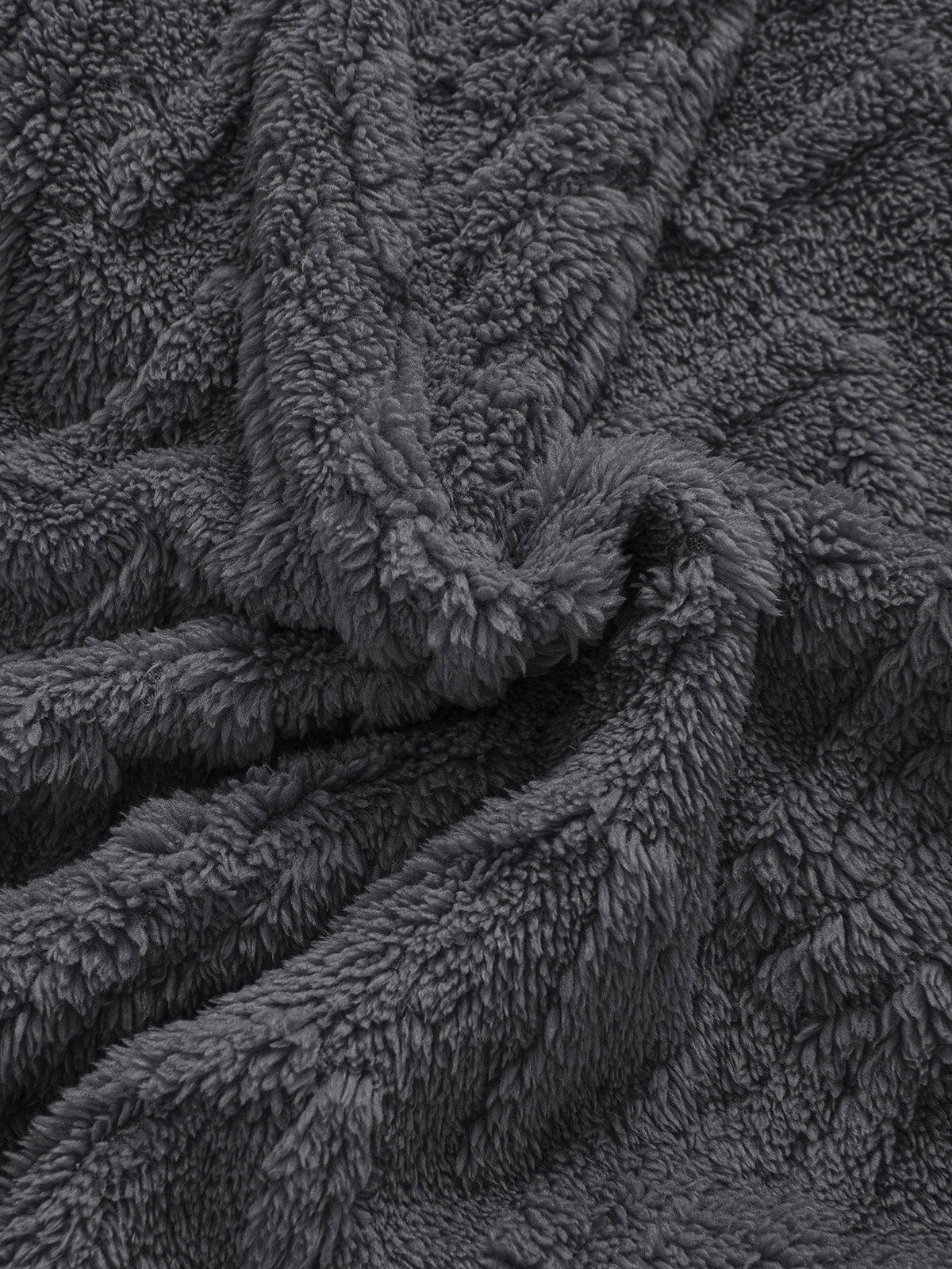 Klaas | Teddyhoodie met geometrisch jacquarddessin en ritssluiting