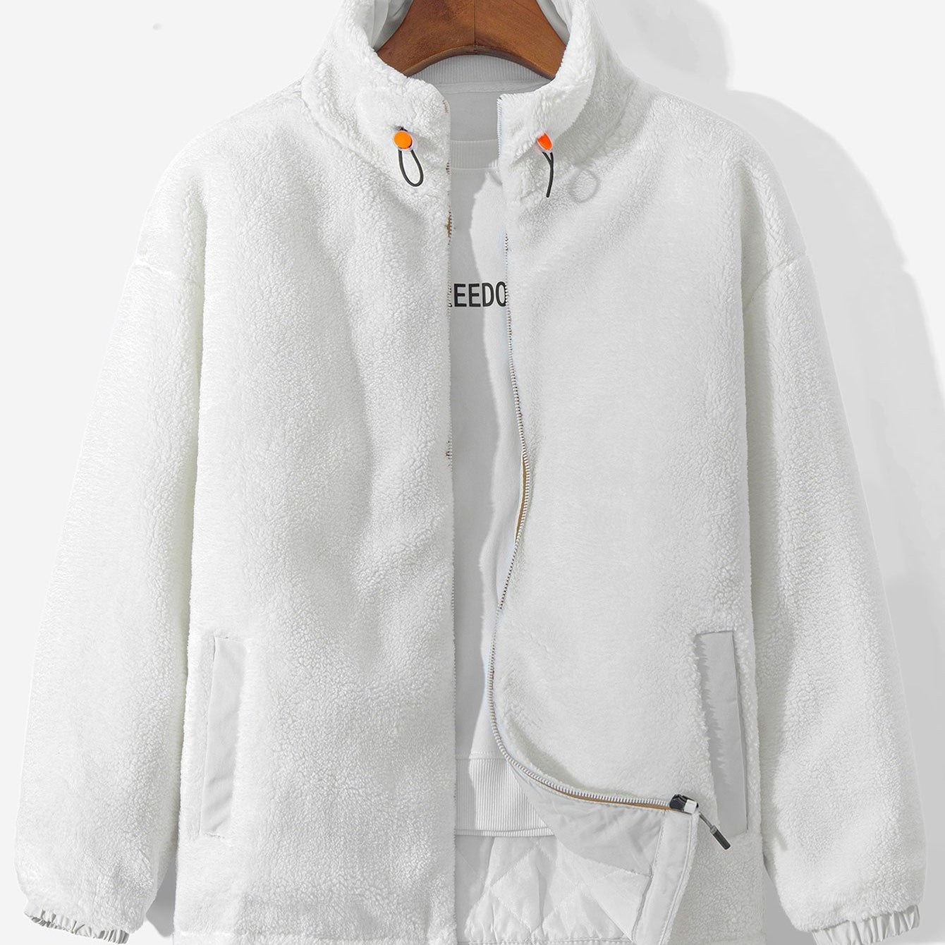 Koen | Gewatteerde teddyfleece jas met rits
