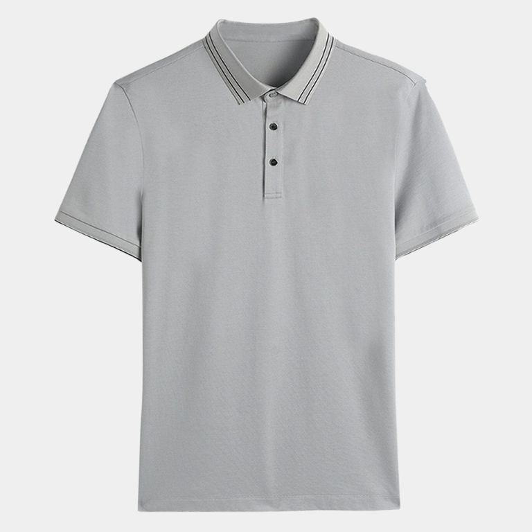 Koos | Zwarte polo met contrastbies