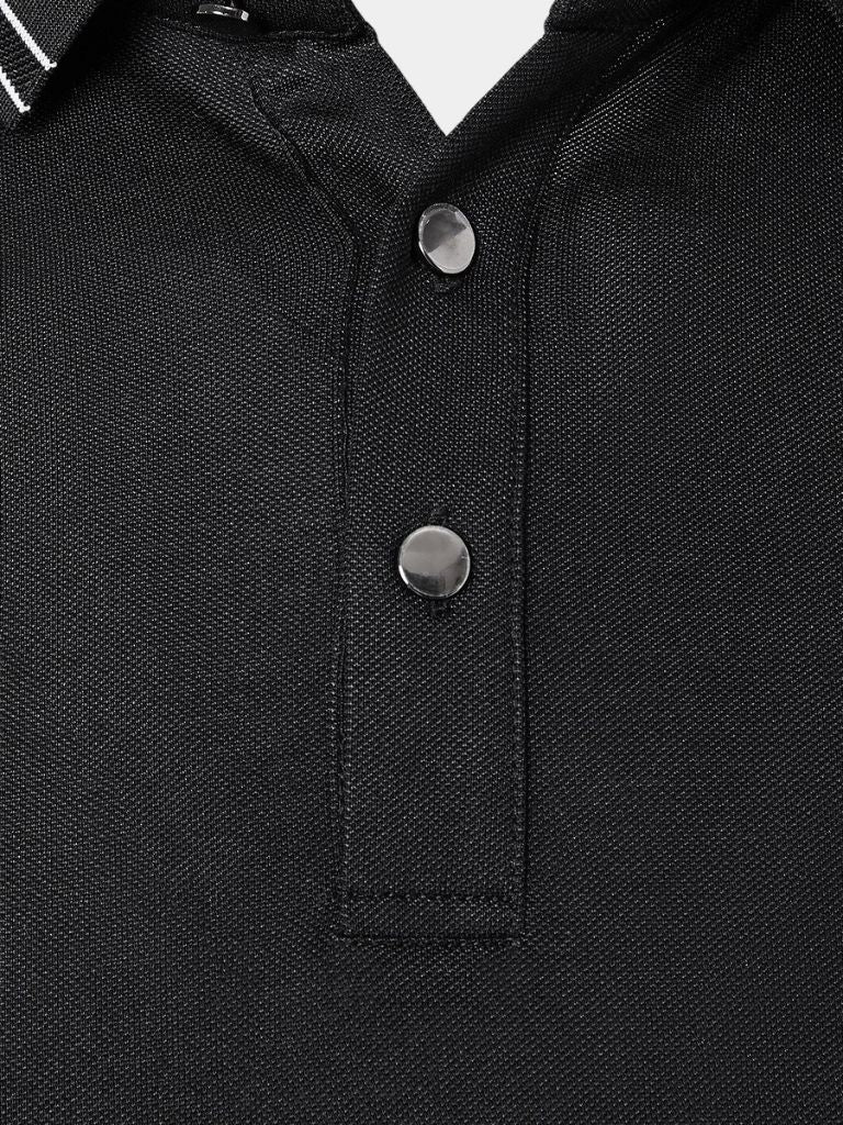 Koos | Zwarte polo met contrastbies
