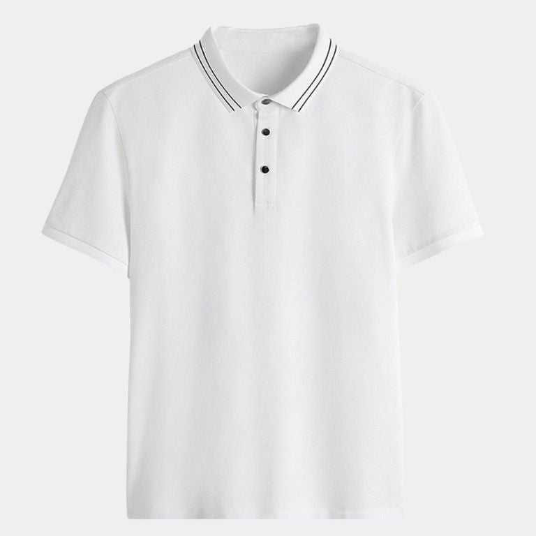 Koos | Zwarte polo met contrastbies