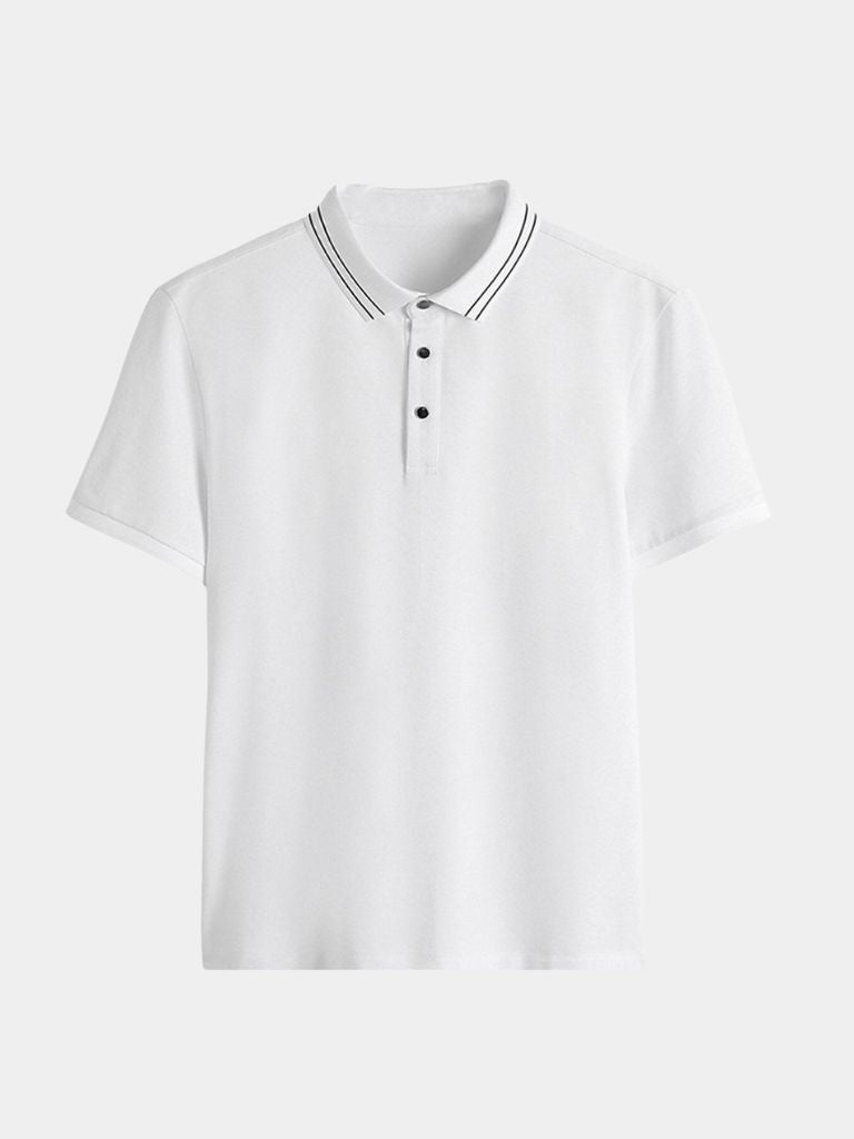 Koos | Zwarte polo met contrastbies