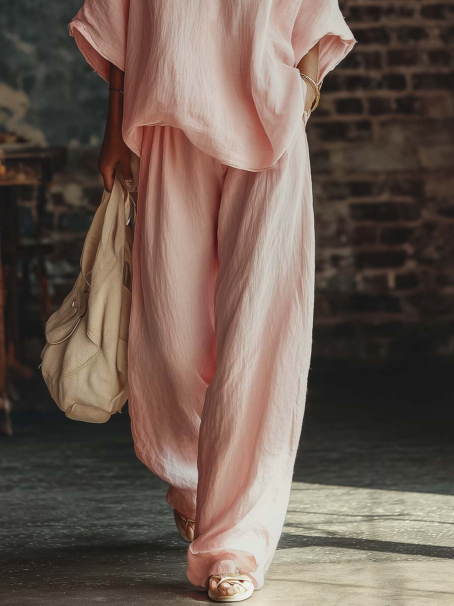 Lente | Set met V-hals shirt en broek