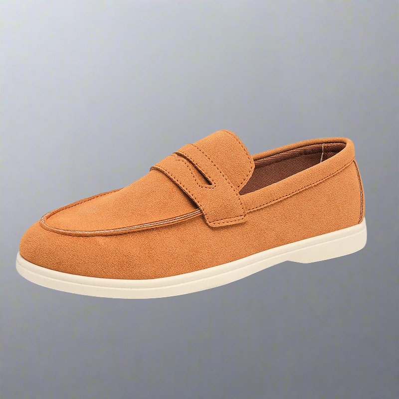 Leon | Zandkleurige suède loafers