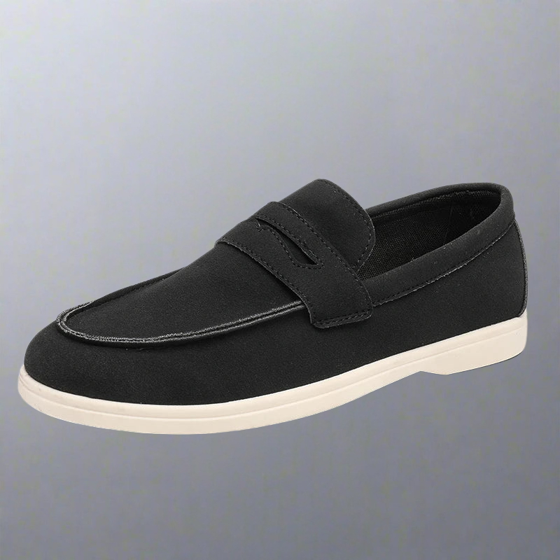 Leon | Zandkleurige suède loafers