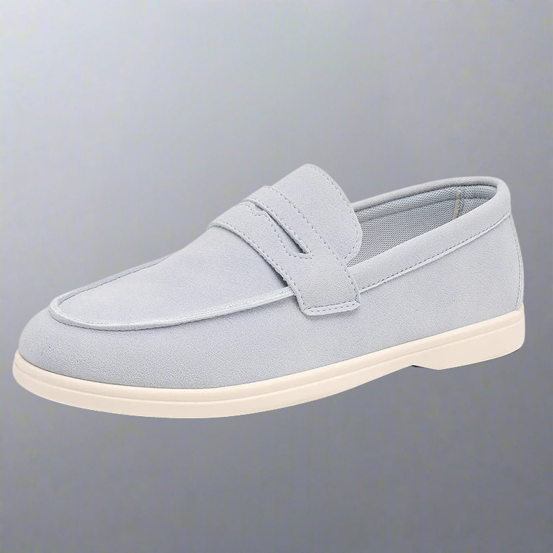 Leon | Zandkleurige suède loafers