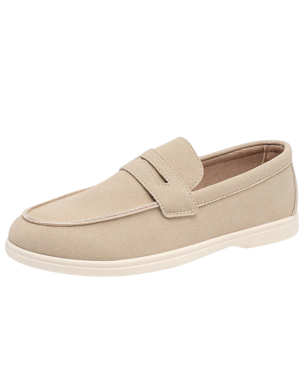 Leon | Zandkleurige suède loafers