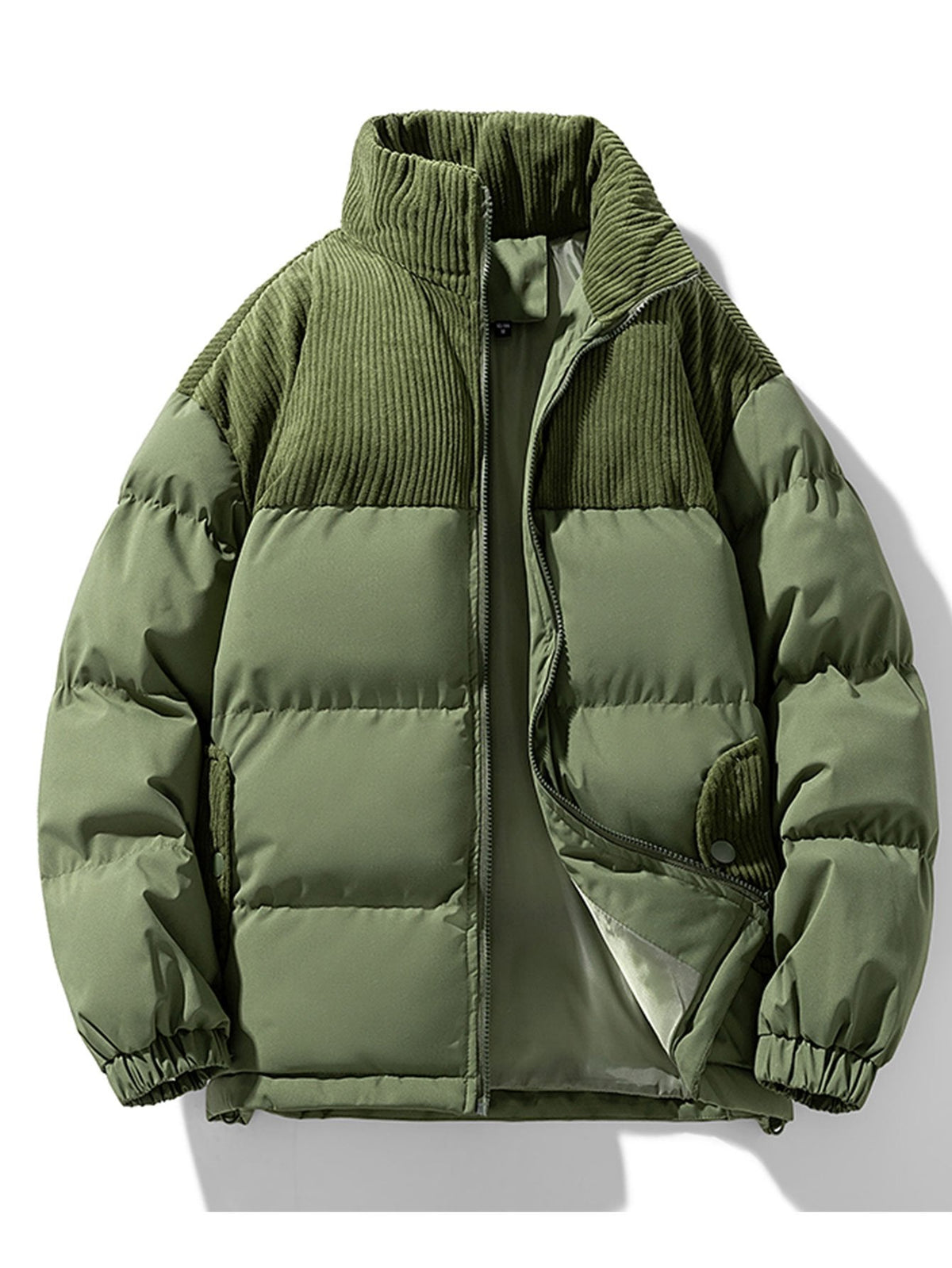 Levi | Corduroy puffer jas met patchwork