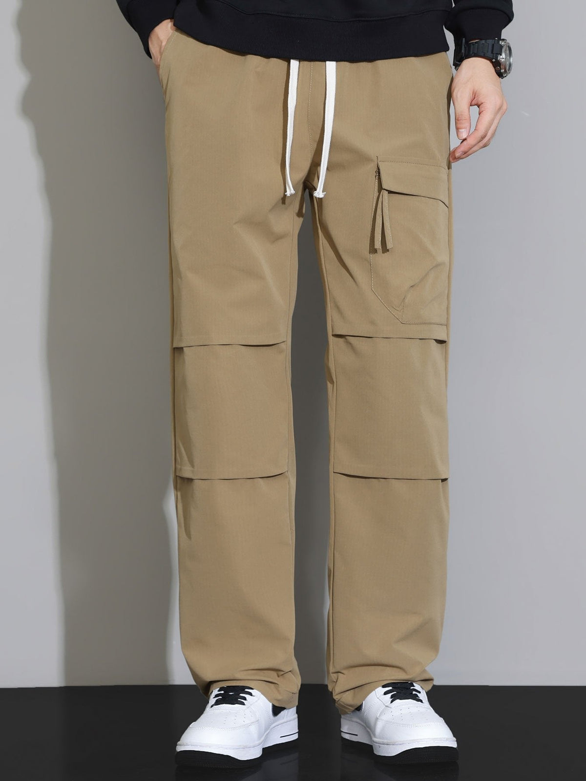 Liam | Pantalon straight leg met trekkoord