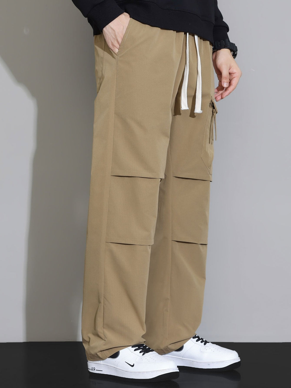 Liam | Pantalon straight leg met trekkoord