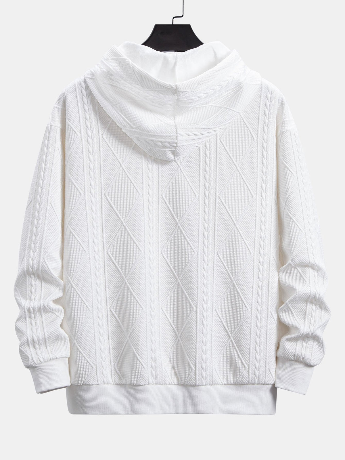 Lodewijk | Hoodie met geometrisch jacquarddessin en relaxte pasvorm