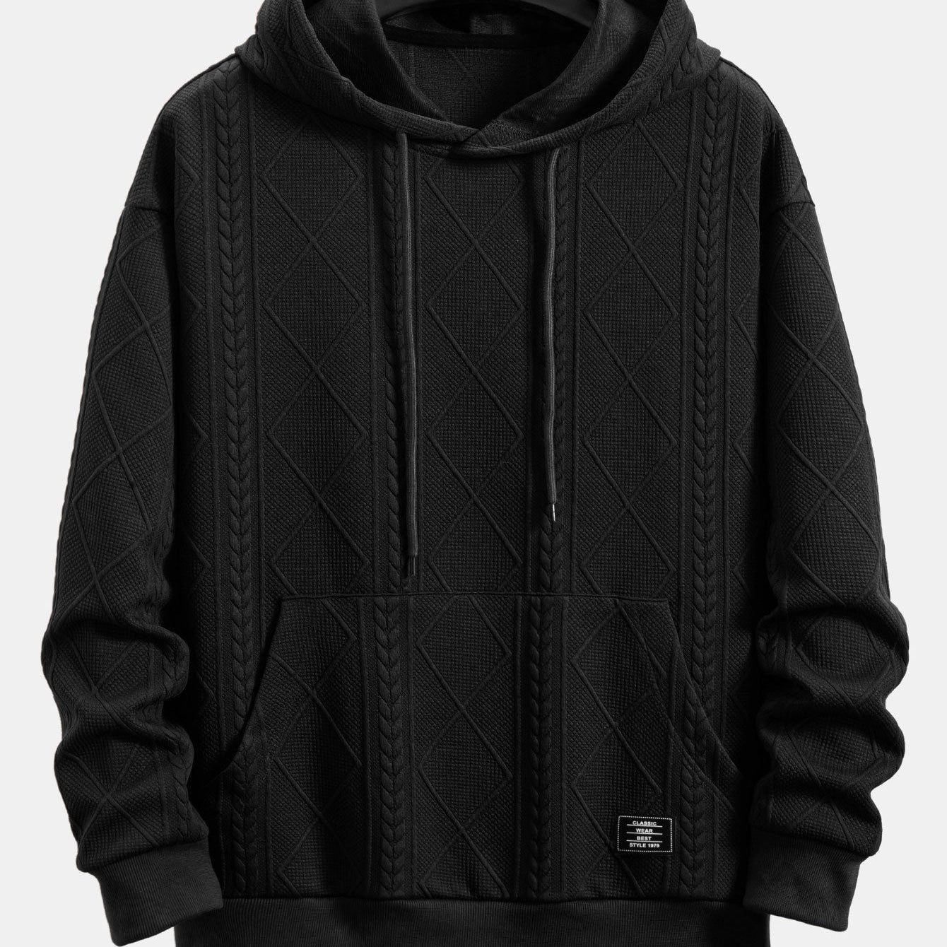 Lodewijk | Hoodie met geometrisch jacquarddessin en relaxte pasvorm