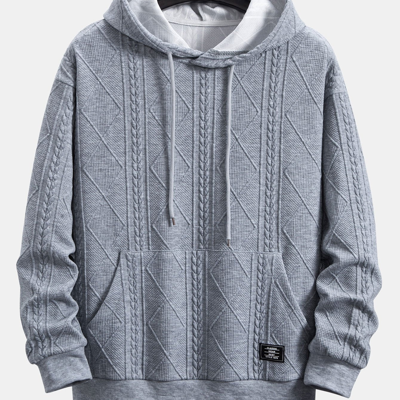 Lodewijk | Hoodie met geometrisch jacquarddessin en relaxte pasvorm