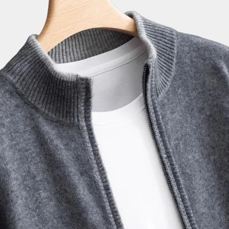 Wilbert | Taupe open gebreid vest