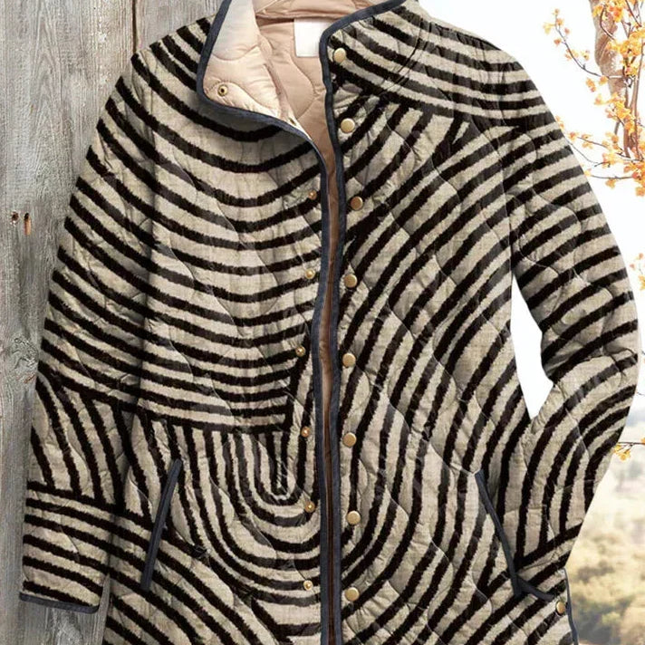 Machteld | Gewatteerde jas met zebraprint