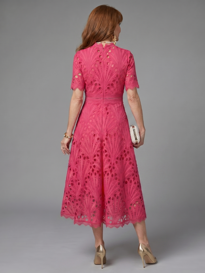 Marielle | Kanten jurk in roze