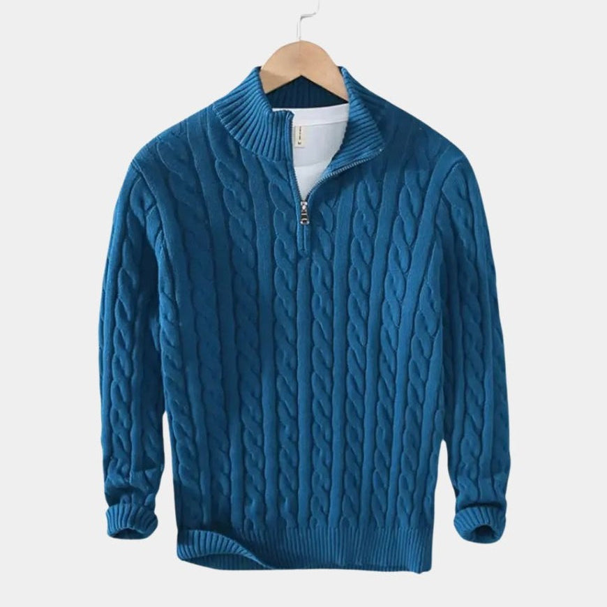 Jelger | Marineblauwe kabeltrui