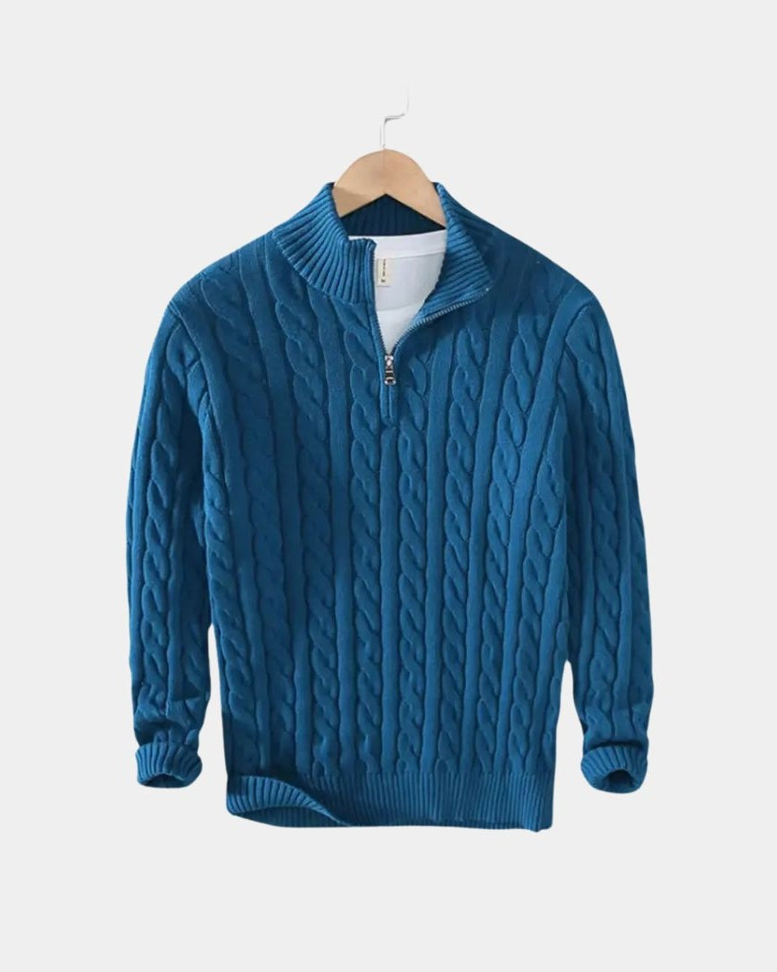 Jelger | Marineblauwe kabeltrui