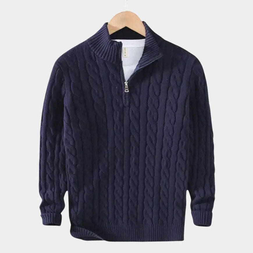 Jelger | Marineblauwe kabeltrui
