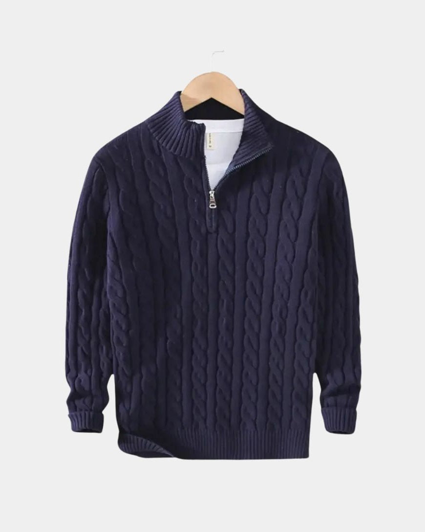 Jelger | Marineblauwe kabeltrui