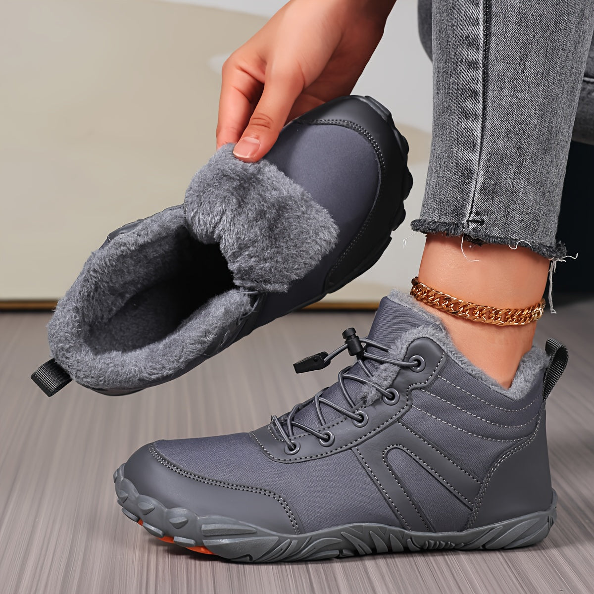 Marleen | Warme barefoot sneeuwlaars met extra brede teenbox