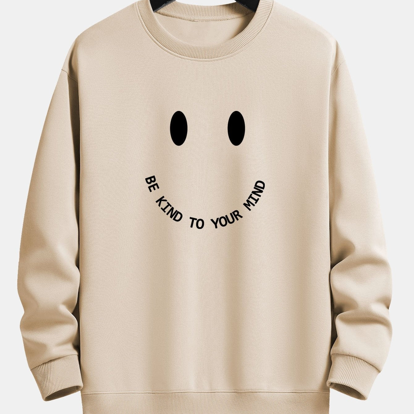 Mees | Sweater met smiley- en tekstopdruk en relaxte pasvorm